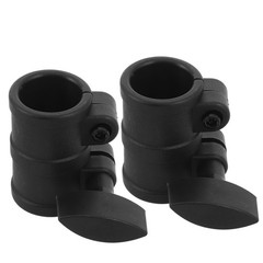 2Pcs Reusable Music Stand Tube Locking Clamps with Metal Plastic Adapter Black