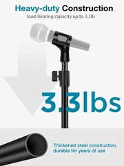 InnoGear Desktop Microphone Stand, 1 Pack Upgraded Adjustable Table 9, Black