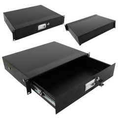 19″ Rack Mount 2U Locking Drawer Pro Audio DJ Server Rack Lock Storage Cabinet