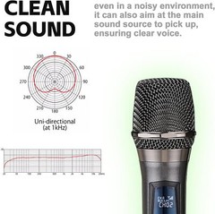 2x Wireless Microphone System 2 Channel Pro Audio UHF Handheld Dynamic Mic Party