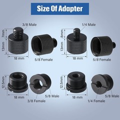 Versatile 8-Piece Mic Stand Adapter Set – Lightweight and Corrosion Resistant