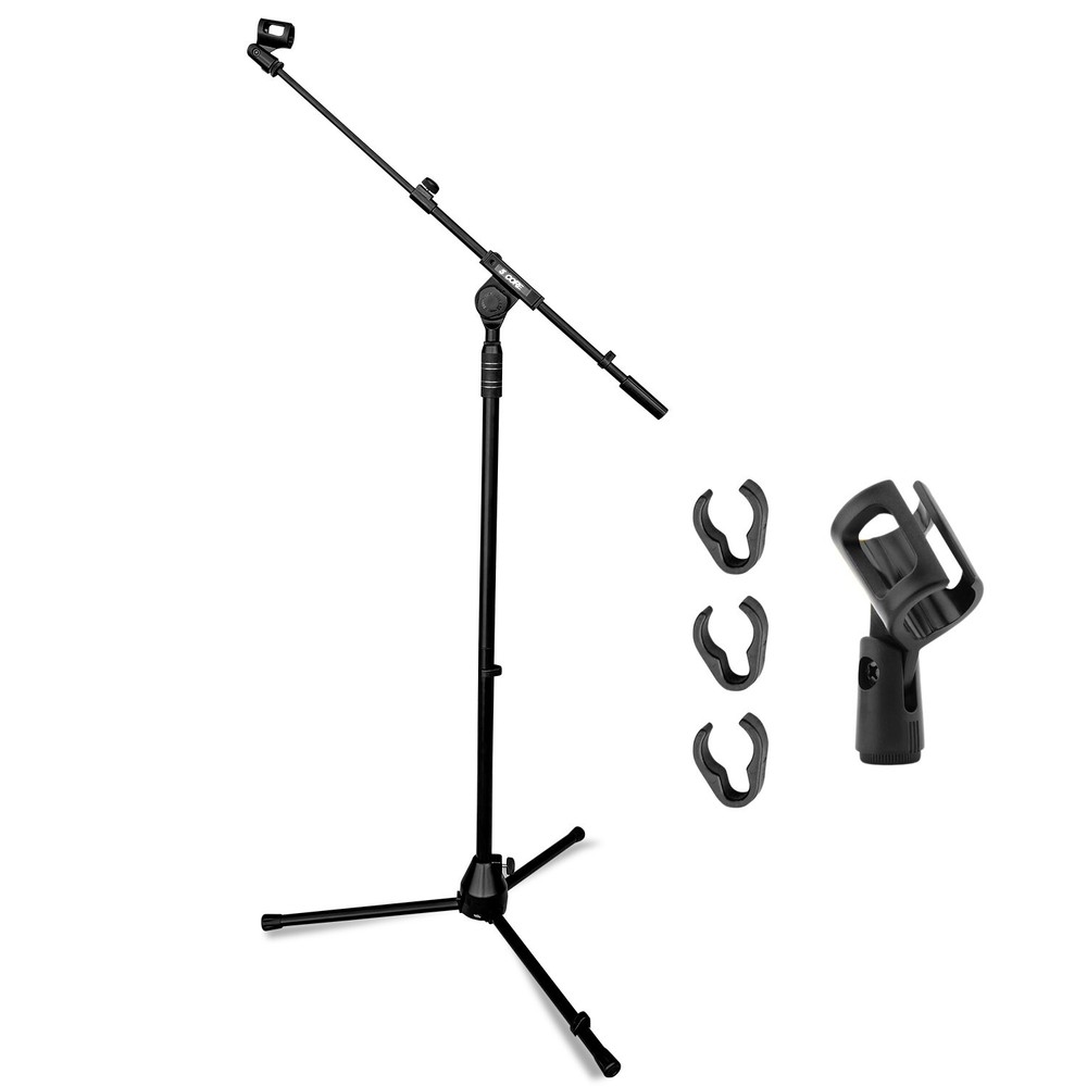 5 Core Microphone Stand Floor Height Adjustable w Extending Telescoping Boom Arm