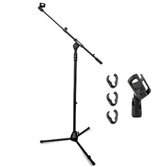 5 Core Microphone Stand Floor Height Adjustable w Extending Telescoping Boom Arm