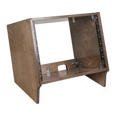 Sound Town DIY 8U Angled Desktop Turret Studio Rack, Weathered Brown(SDRK-8SLB)