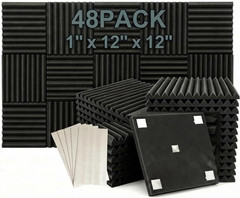 50 Pack Black 12 „X 12 „X1“ Acoustic Panels Studio Soundproofing Foam Wedge Tile