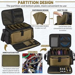 Cable File Bag DJ Gig Bag Cord Organizer Case with Detachable Dividers for La…