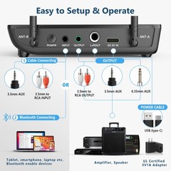 Bietrun Wireless Microphone with Echo/Treble/Bass, UHF 160ft Range, Dual UHF …