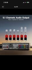 Donner MAMP4 Stereo Receivers 5.1 Channel Audio Amplifier Bluetooth 5.3 60W/4R