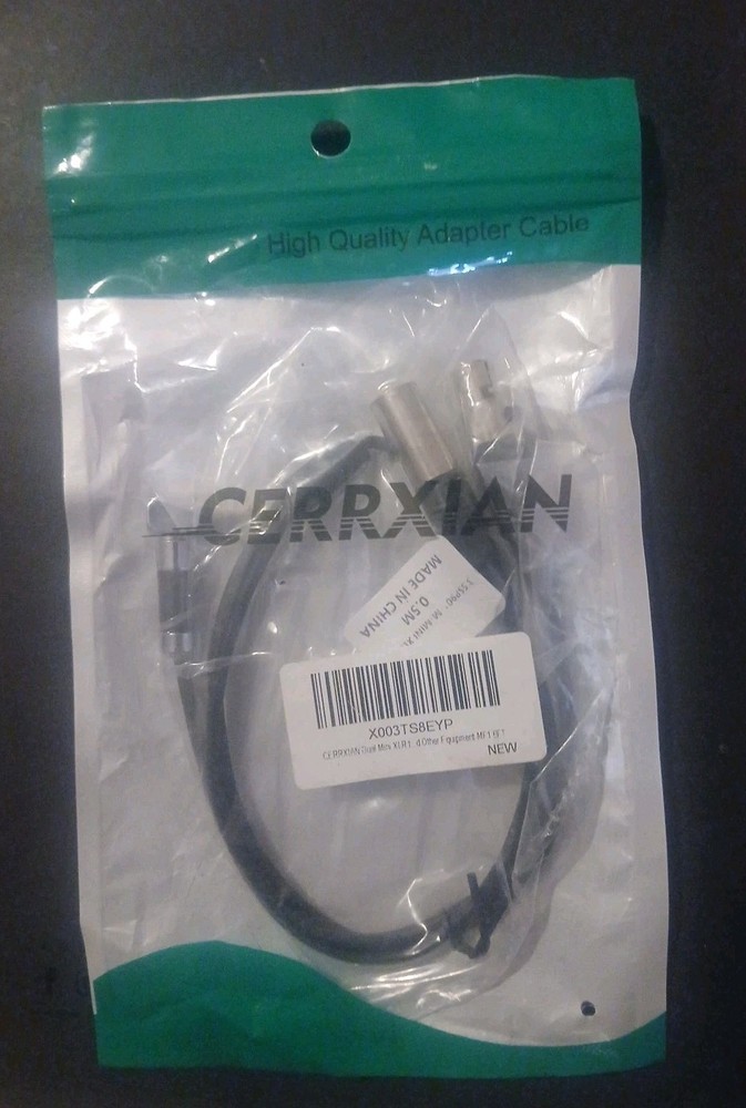 Dual Mini XLR to 3.5MM Stereo Mic Cable,90 Degree 3.5mm 1/8 Inch 1.6FT/0.5M