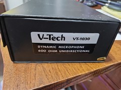 Microphone V-TECH VT-1030 Uni-Directional Dynamic 600 OHM Barely Used W/box Cord
