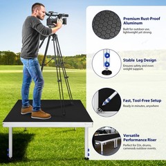 4 *4 ft Portable Stage Platform Modular System Height Adjustable Riser 24″ – 40″