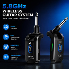 5.8Ghz Wireless Guitar Transmitter Receiver 4 Channel Rechargeable Cordless Guit