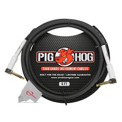 Pig Hog 6 ft Instrument Cable 1/4 – 1/4 Inch Right Angle – PH6RR – 2 Units