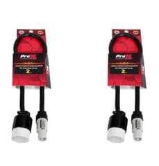 2 Power Cables 2 ft Powercon Gray to Edsion Female by Prox