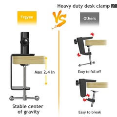 Metal Desk Clamp for Mic Stand, C-Mount Boom Arm Table Clamp, Side Knob Adjus…