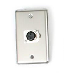 OSP Stainless Steel Duplex Studio Audio Wall Plate with 1 XLR Jack