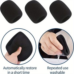 6x Microphone Handheld Grill Windscreen Filter Sponge Foam Mic Cover Black