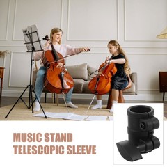 2Pcs Music Stand Support Clamp Adapters Reusable Pole Tightening Knobs Black