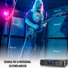 Technical Pro 6000 Watt 2-Channel Stereo Power Amplifier for Home Speaker System