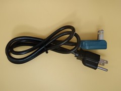 One Male 2-Prone 90 Degrees Rotatable to Male 3-Prone Extension Cord AC 110V 10A