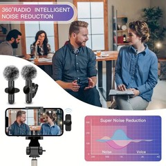 Wireless Lavalier Microphone With Windproof Cover Audio Video Recording Mini Mic