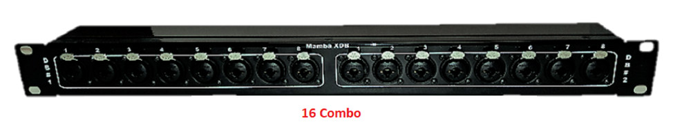 Mamba 16 Combo Split of Mic DB25 (2) and Line DB25 (2) 1RU Patch Panel