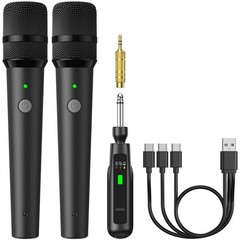 TONOR 2.4G Dual Wireless Microphones, Rechargeable Cordless Handheld Microphones