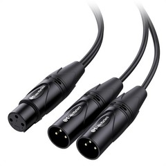 Balanced XLR Splitter Cable – 1.5Ft / 0.5M, XLR Y Cable 2 Male to 1 Female