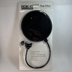 Rok-It Microphone Pop Filter 11.5” Goose Neck w/ C-Clamp Fits Most Stands NEW