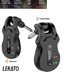 LEKATO Wireless Guitar Transmitter Receiver Bass 2.4Ghz/5.8GHz UHF 4 Channels