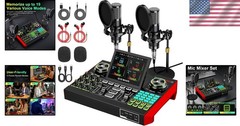 Dual Microphone Podcast Bundle for 2 – Condenser Mics, Mixer