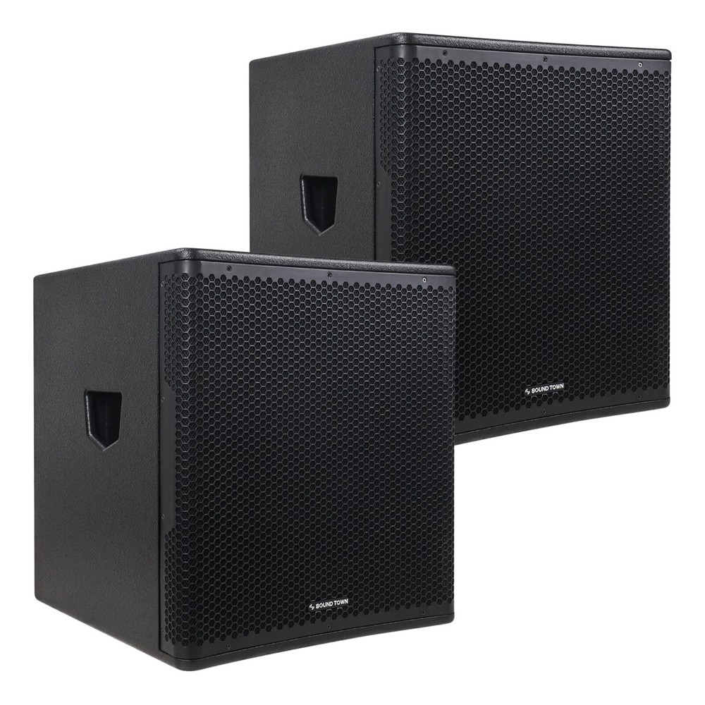 Sound Town 18″ Powered PA DJ Subwoofer 2 Pack 2400W Class-D (METIS-PRO18AS-PAIR)