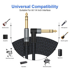 2 Pack Premium TRS Cable 10FT, 1/4 Inch TRS Cable- Noise Free and Long-Lasting S