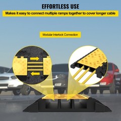 VEVOR 3 Channel Cable Ramp Protector Cable Cover 6600 lbs Capacity Heavy-Duty
