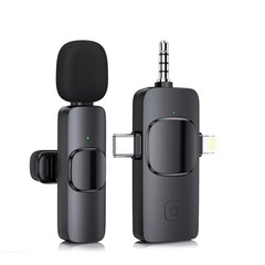 3in1 Wireless Lavalier Microphone For iPhone/Android Mini Lapel Mic Recording US
