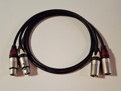 XLR Balanced Interconnect Cables (1m) MOGAMI Wire NEUTRIK Conn BLACK/SILVER Pair