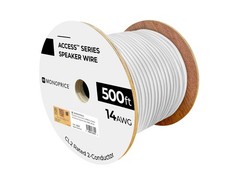 Monoprice Speaker Wire, CL2 Rated, 2-Conductor, 14AWG, 500ft, White