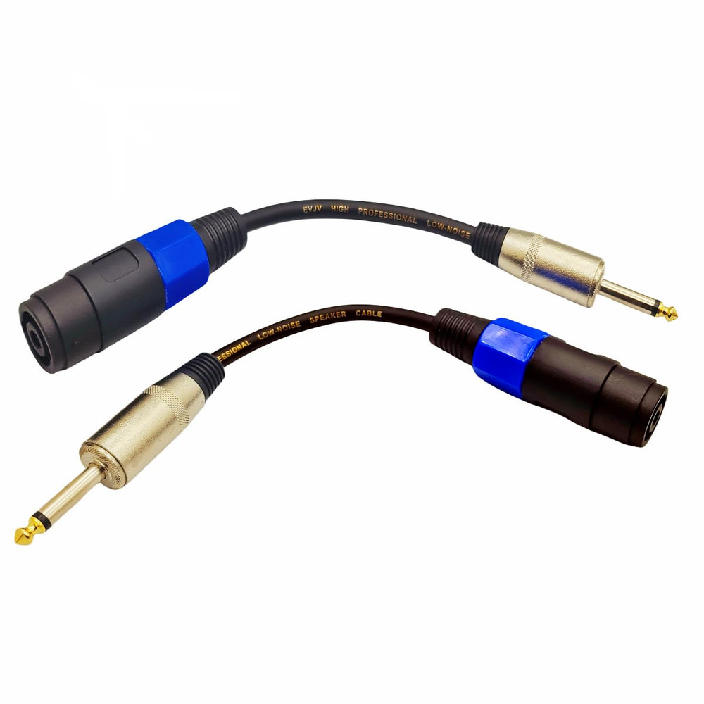 1/4″ Male to Speakon Female Cable Adapter, 6.35Mm TS Male Plug to Speakon Female