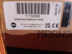 NIB RCF MR8N301 8″ Closed Back Midrange Made in Italy