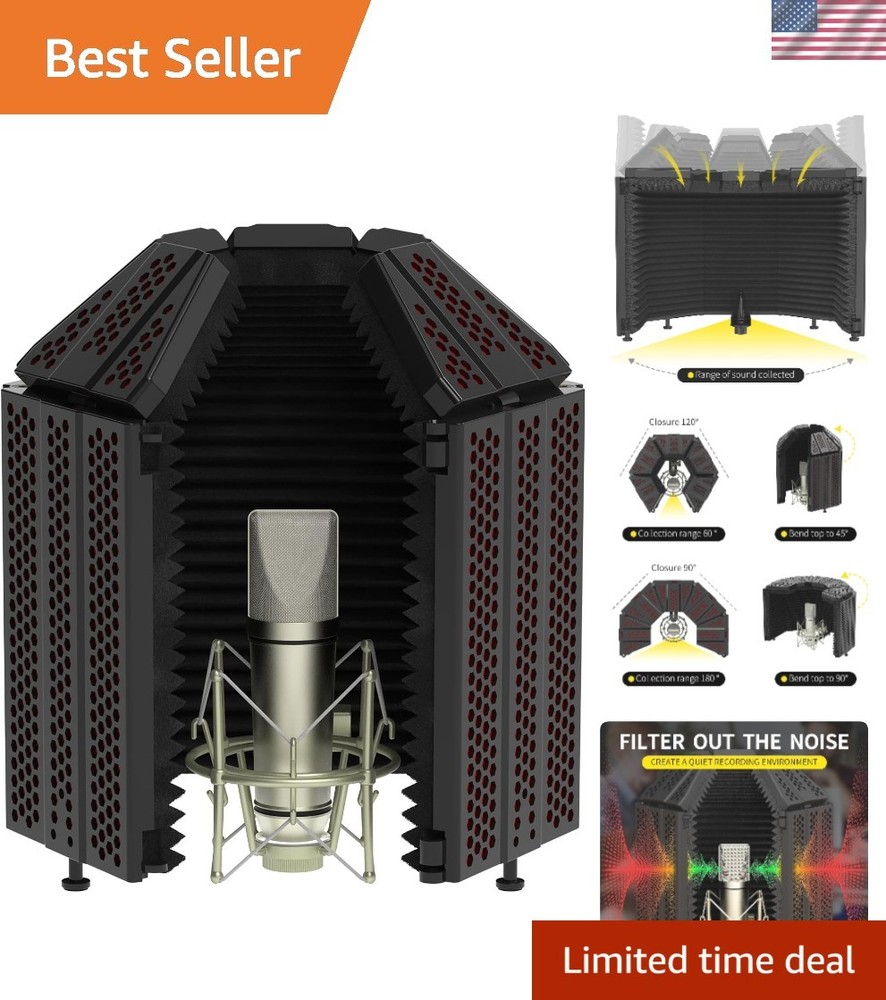Portable Noise-Cancelling Microphone Shield – Ideal for Musicians and Podcasters