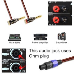 Banana Plug to Speakon Cable Double Banana Plug to Speakon Male Speaker Cable…