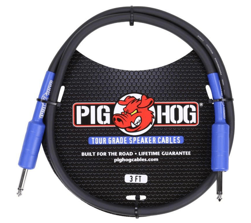 Pig Hog PHSC3 High Performance 14 Gauge 9.2mm 1/4″ Speaker Cable, 3 Feet