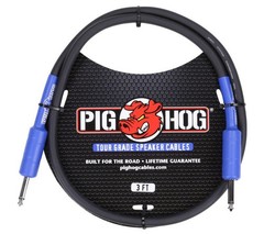 Pig Hog PHSC3 High Performance 14 Gauge 9.2mm 1/4″ Speaker Cable, 3 Feet