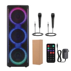 Triple 10″ Woofer 4000W Bluetooth Speaker Rechargable For Party FM Karaok DJ AUX