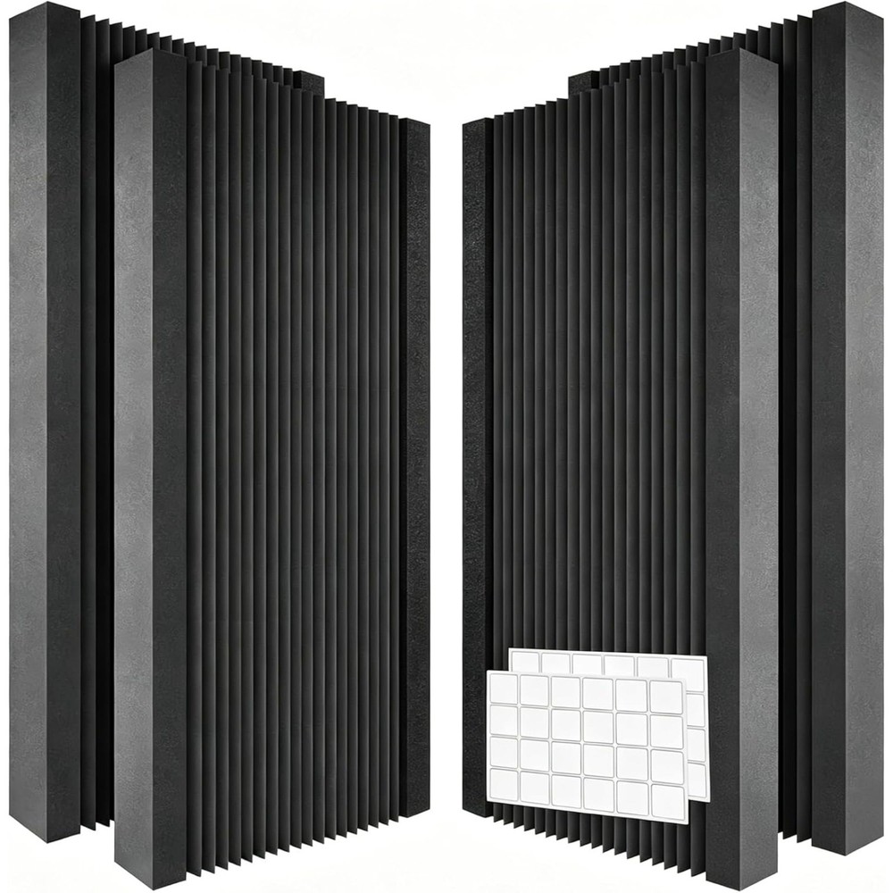 4-Pack Thick Acoustic Foam Panels 48″x24″x2″ High-Density Soundproof Foam