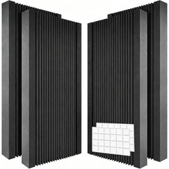 4-Pack Thick Acoustic Foam Panels 48″x24″x2″ High-Density Soundproof Foam