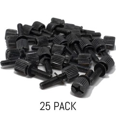 Rack Screws 10-32 Black Thumb Screws for 19″ rack equipment – 25 pack