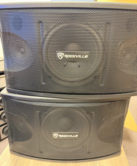 Pair Rockville KPS80 8″ 3-Way 800 Watt Karaoke/Pro Speakers+Wall Brackets