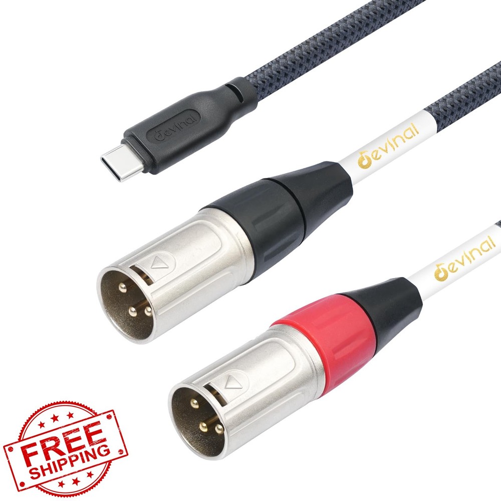 Devinal USB C to Dual XLR 10 FT Cable