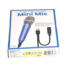 Mini Blue Mic Vlog/ Record/ Sing/ Comp W/Smartphone USB-C Port 3.5mm New In Box